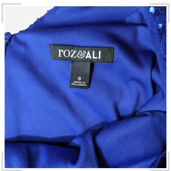 Pre-owned Roz & Ali Royal Blue Lace Mini Dress - Picture 6 of 6